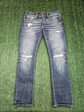 BKE Mason Jeans Mens 33x32 Blue Relaxed Fit Stretch Denim Medium Wash Casual